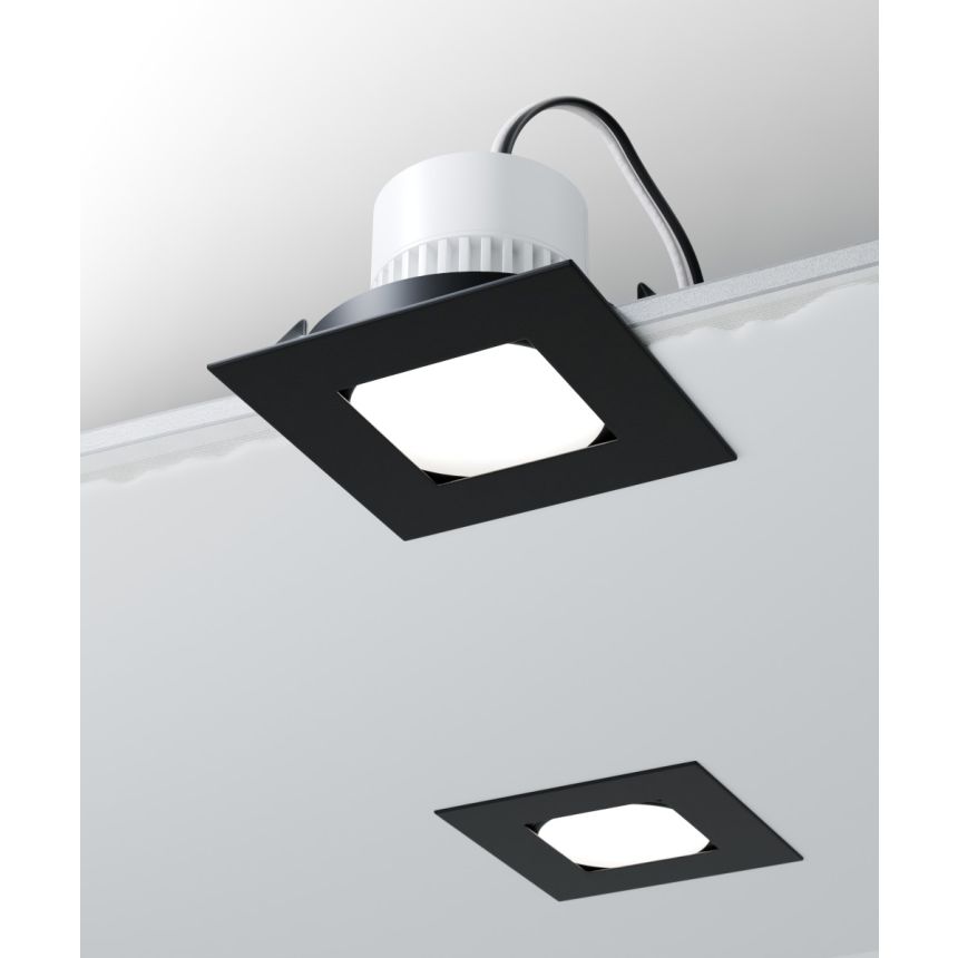 Alcon 14083 Architectural Square LED Can Light shown in a Black finish