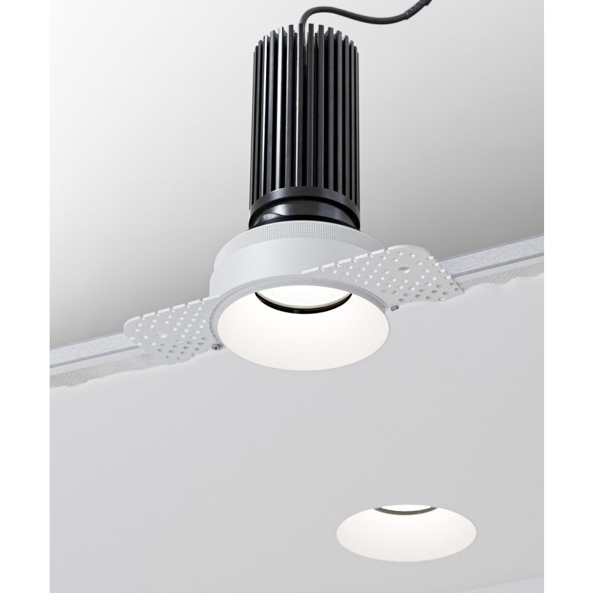 Alcon 14119-3ND-TL Recessed Adjustable Downlight Round Trimless shown in a White finish