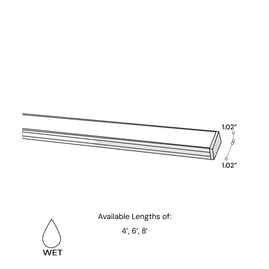 Alcon 14120 RGBW Color tunable linear in-ground light shown in a silver finish.