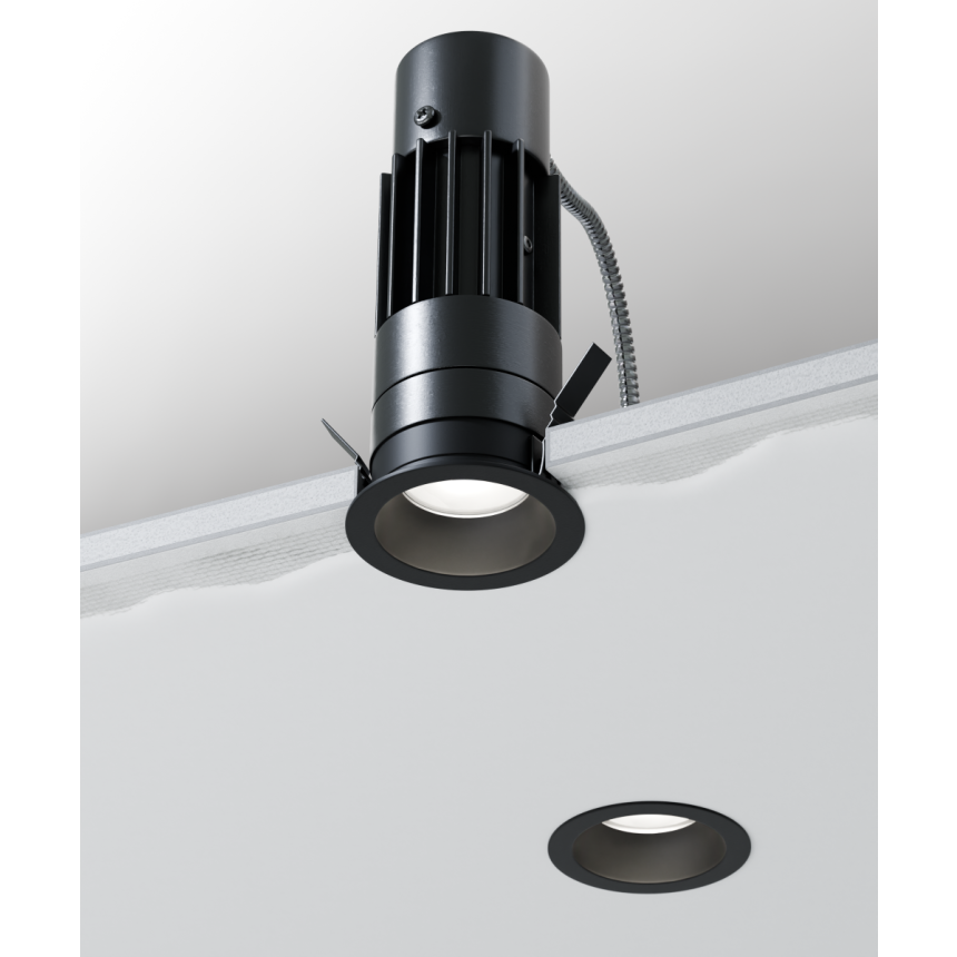Alcon 14122-R Round Recessed Light shown in a Black finish