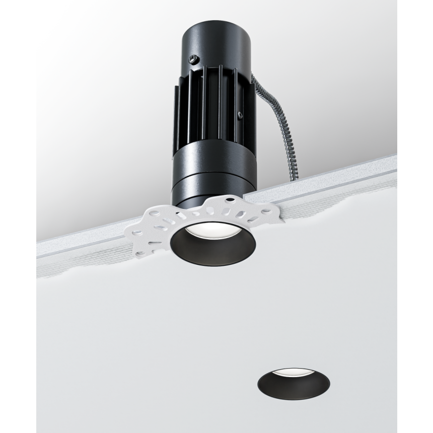 Alcon 14122-R-TL Trimless Round Recessed Light shown in a Black finish