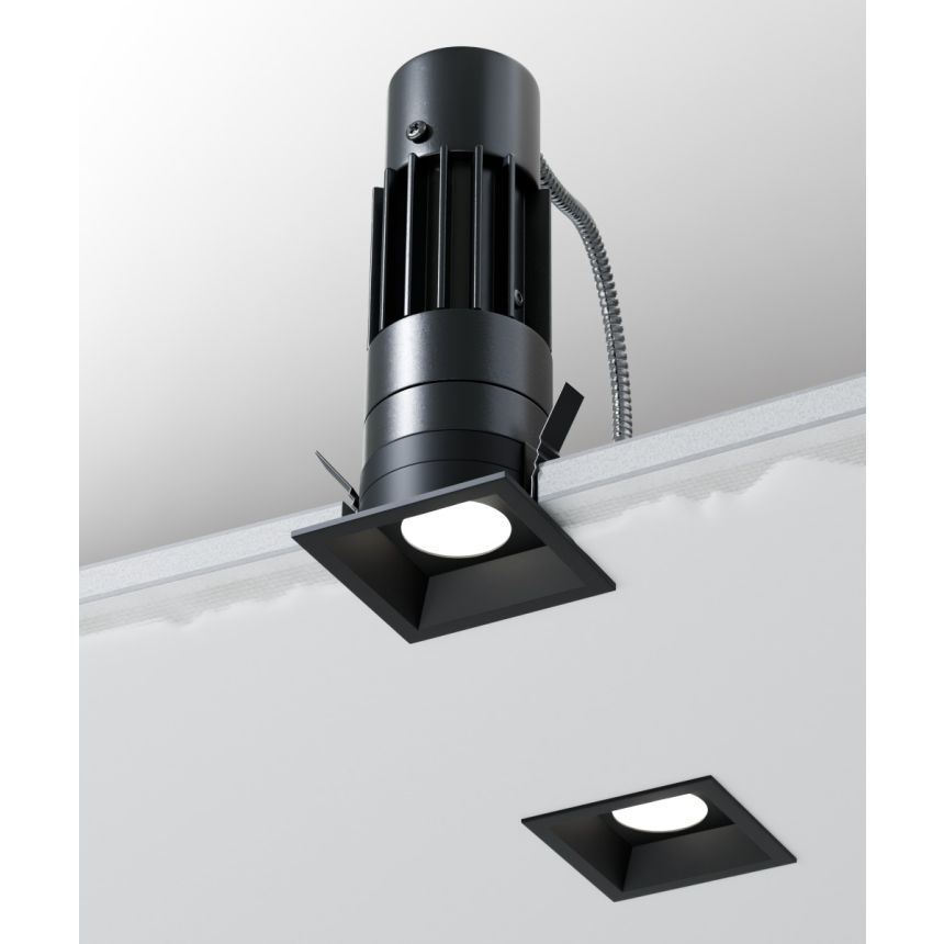 Alcon 14122-S Square Recessed Light shown in a Black finish