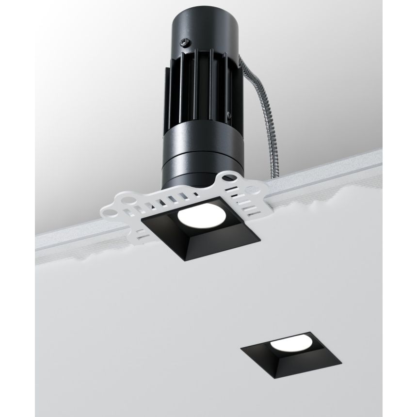 Alcon 14122-S-TL Trimless Square Recessed Light shown in a Black finish