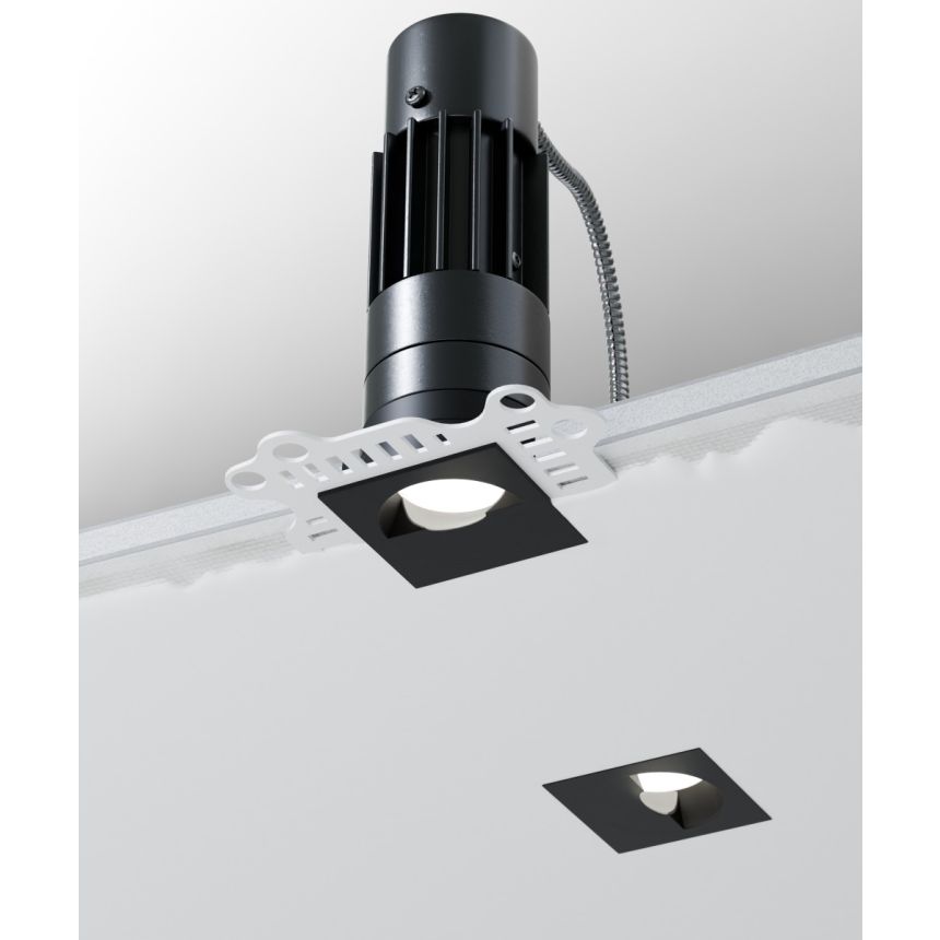 Alcon 14122-S-TL-WW Trimless Square Recessed Wall wash Light shown in a Black finish 