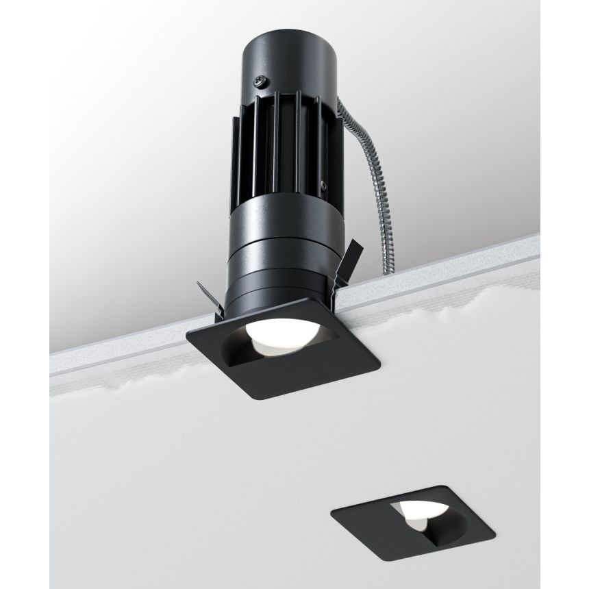 Alcon 14122-S-WW Square Recessed Wall Wash Light shown in a Black finish