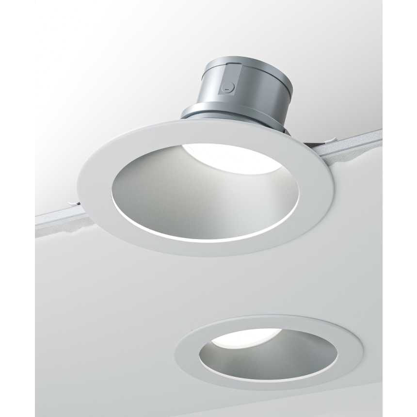 Alcon 14123-6R-WW Round Recessed Wall Wash Light shown in a White and Satin haze finish 