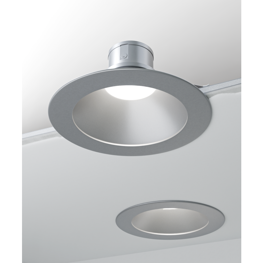 Alcon 14123-8R Round Recessed Light shown in a Satin haze finish