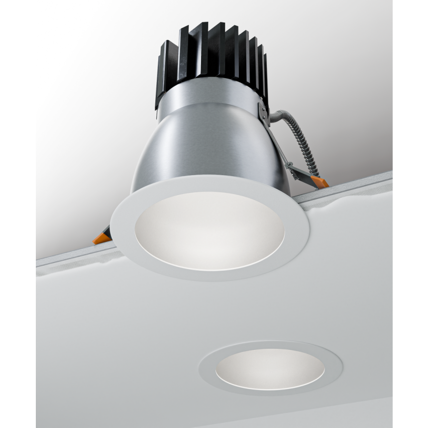 Alcon 14124-6 Round Recessed Deep Regressed Commercial Light shown in a White finish 