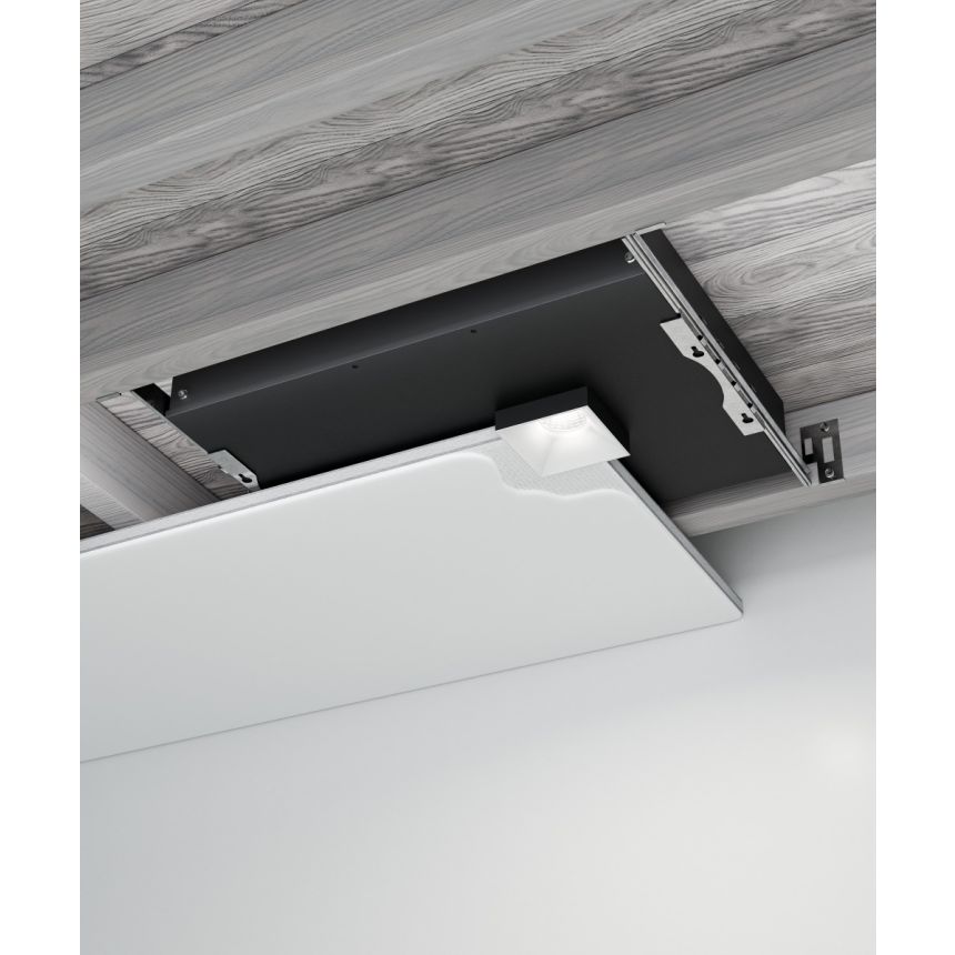 Alcon 14131-S-DIR Trimless Square Shallow Recessed Light shown in a White finish 
