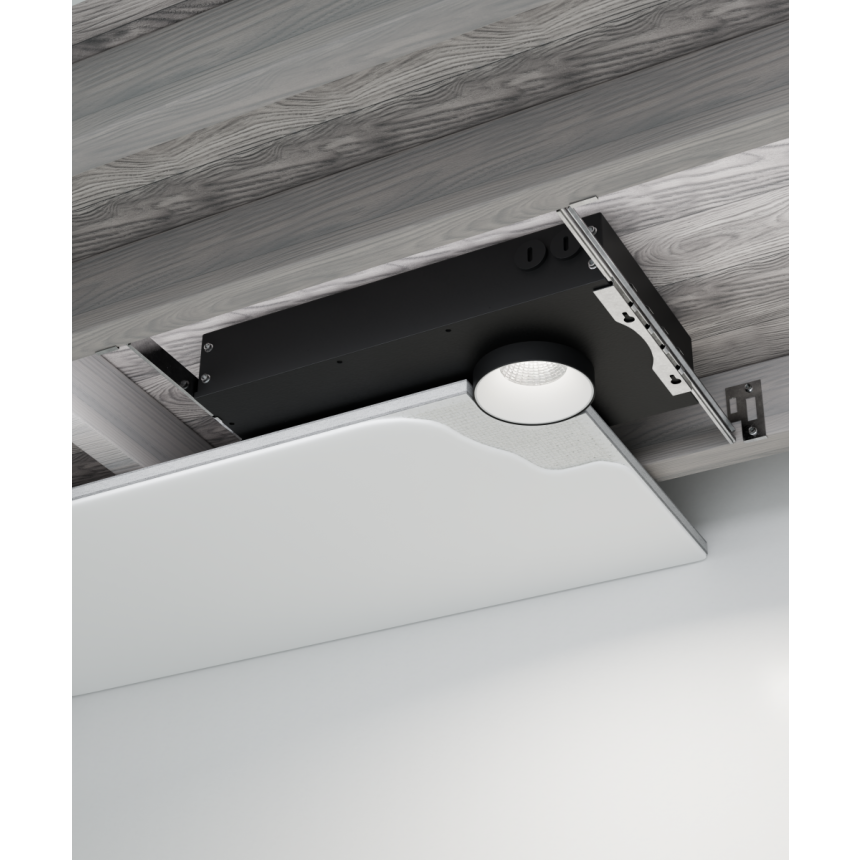 Alcon 14131-R-DIR Trimless Round Shallow Recessed Light shown in a White finish 