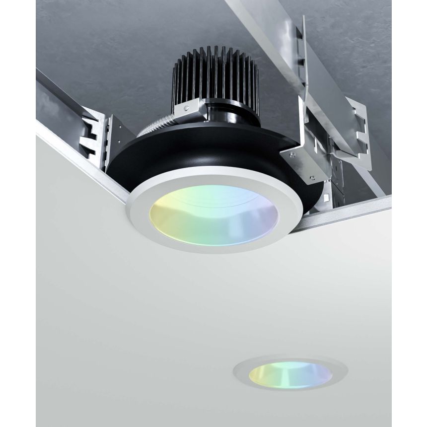 Alcon 14134-4 RGBW Color-Changing LED Recessed Downlight shown in a White finish