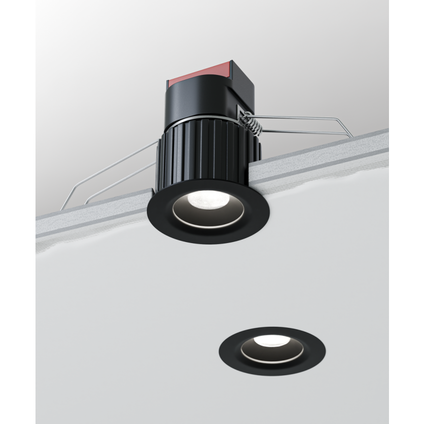 Alcon 14142-R-DIR Recessed Mini Round Fixed Outdoor Light shown in a Black finish