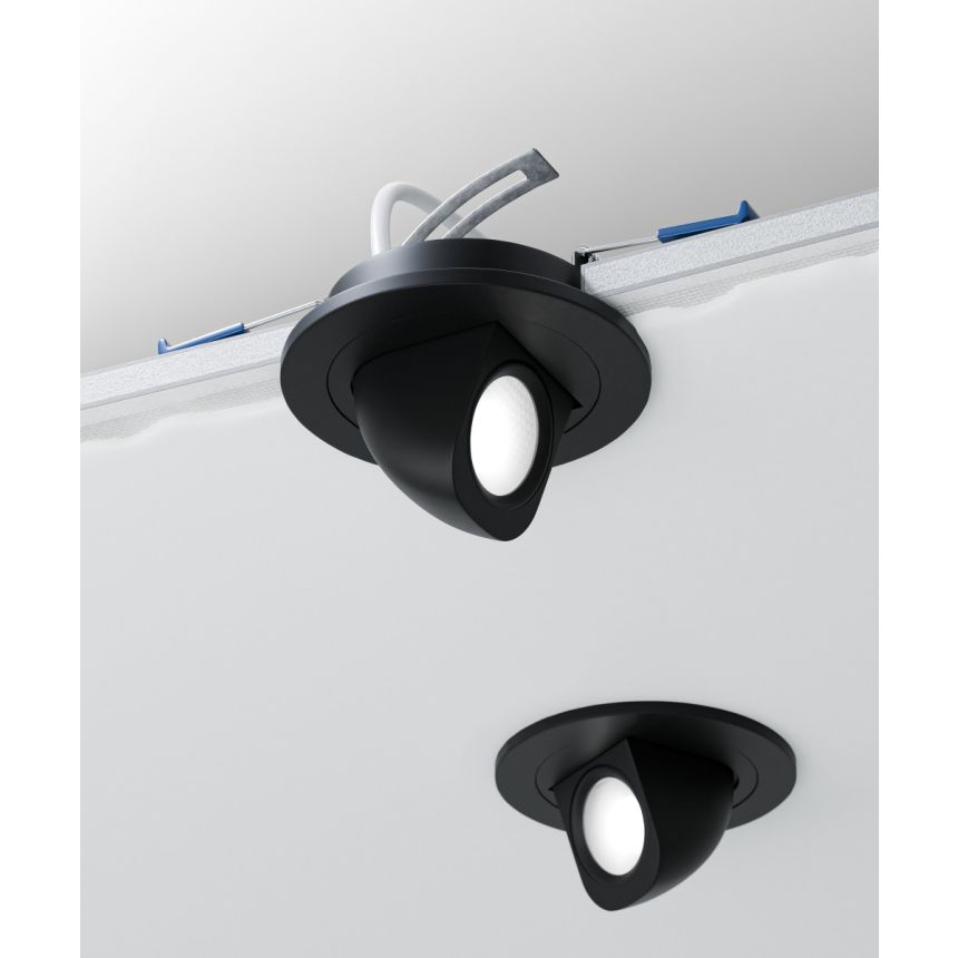 Alcon 14144-R-PD Pull Down Dimmable Recessed Downlight shown in a Black finish