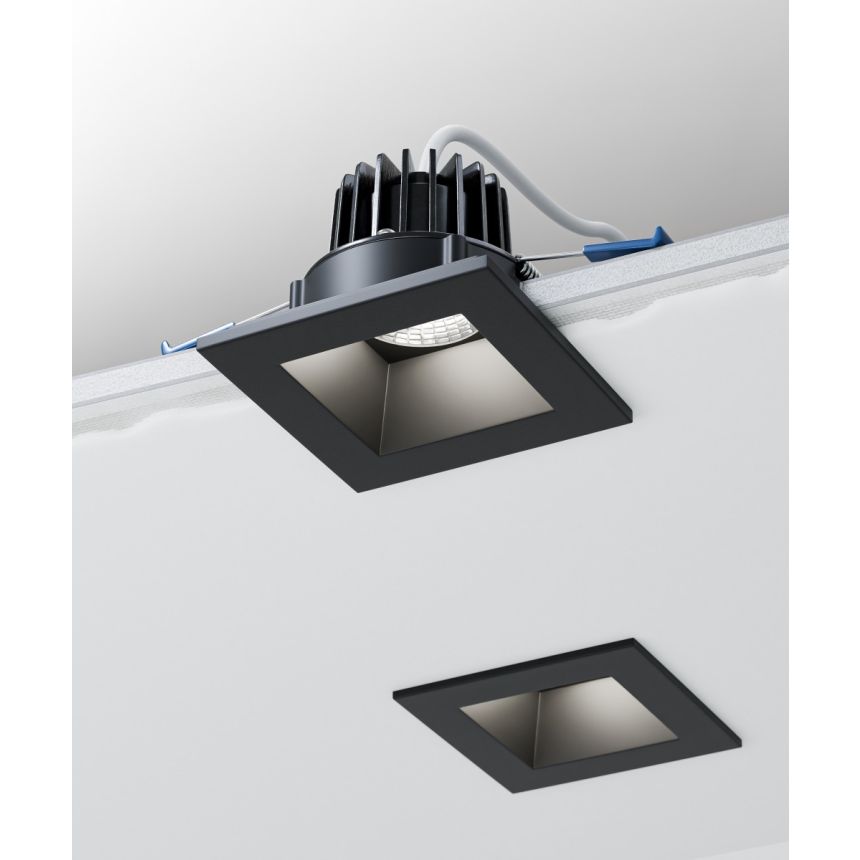 Alcon 14144-S-DIR Square Recessed Downlight shown in a Black finish