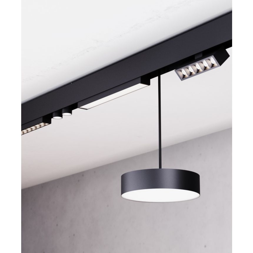 Alcon 15100 Modular Surface System shown in Black on an adjustable length, 1.5" width and 2.6" height track with 14 accessories.
