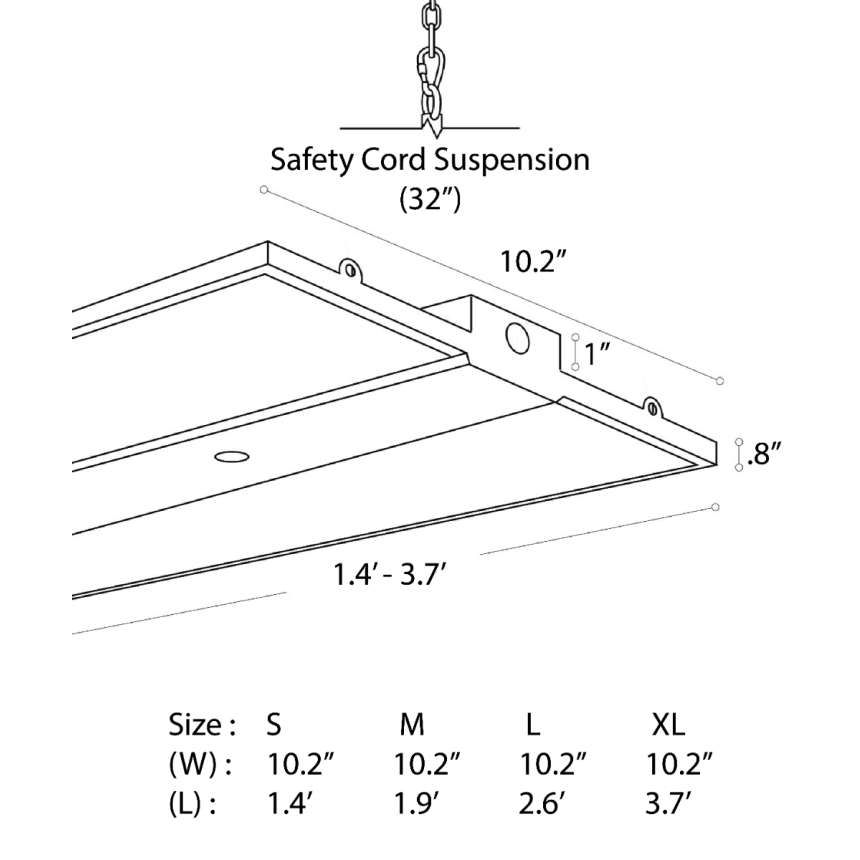 Alcon 15223, suspended commercial pendant light shown in silver finish and with a split flush trimmed lens.