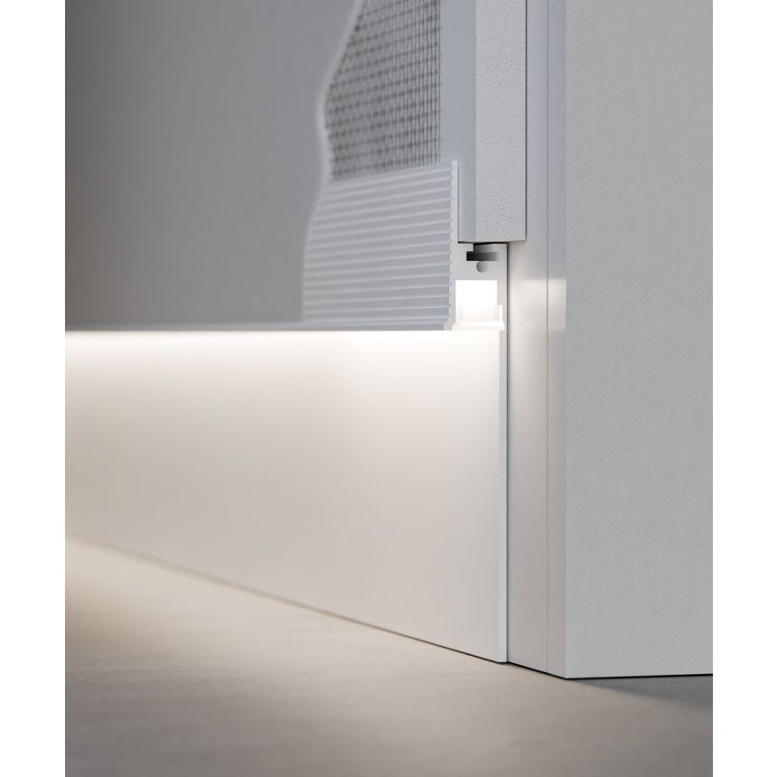 Alcon 15244-S Straight Toe-Kick LED Baseboard shown in a White finish