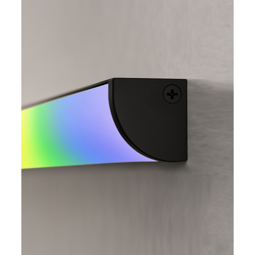 Alcon 15255 RGBW Color tunable linear cove light shown in a black finish.
