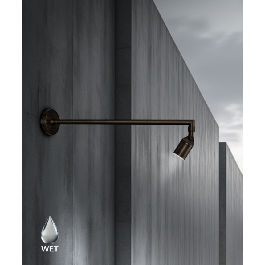 Outdoor Architectural LED Commercial Sign Light 31025 shown in options of Aged Bronze or Gun Metal finishes.