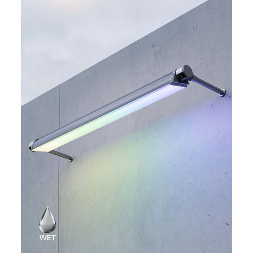 Alcon 31029-RGBW LED Exterior Linear Sign Light shown in a Silver finish