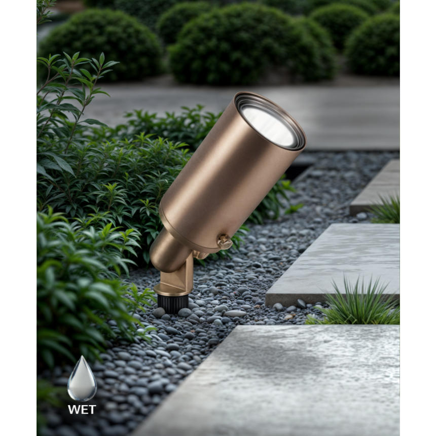 Alcon lighting 9012 LED directional uplight shown in a copper finish