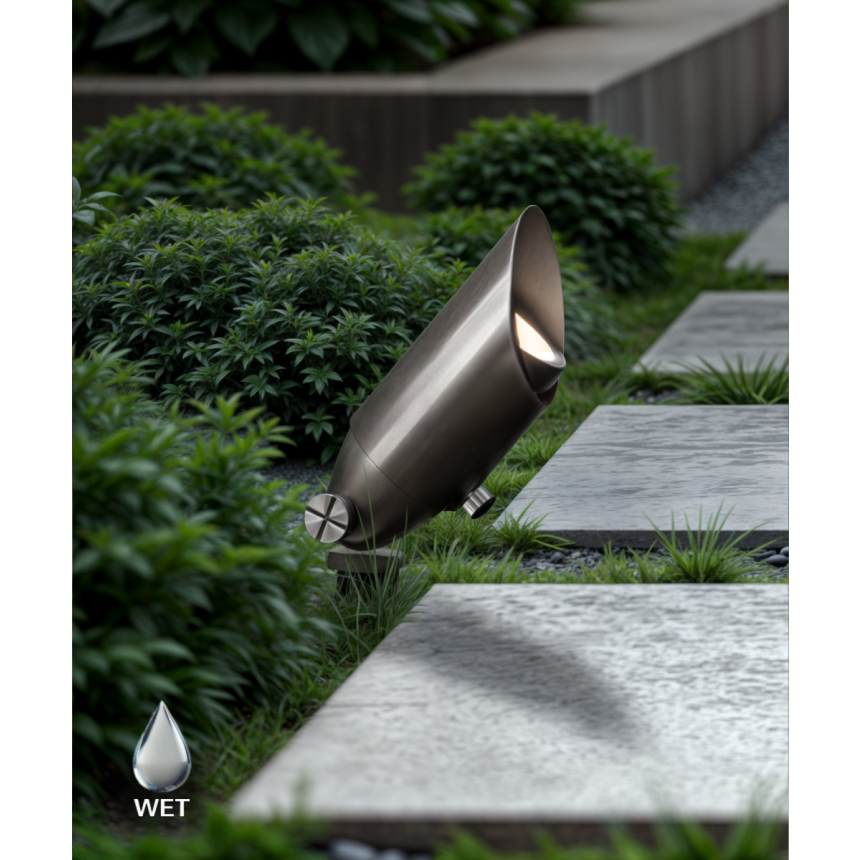 Alcon lighting 9013 LED directional uplight shown in a gun metal finish