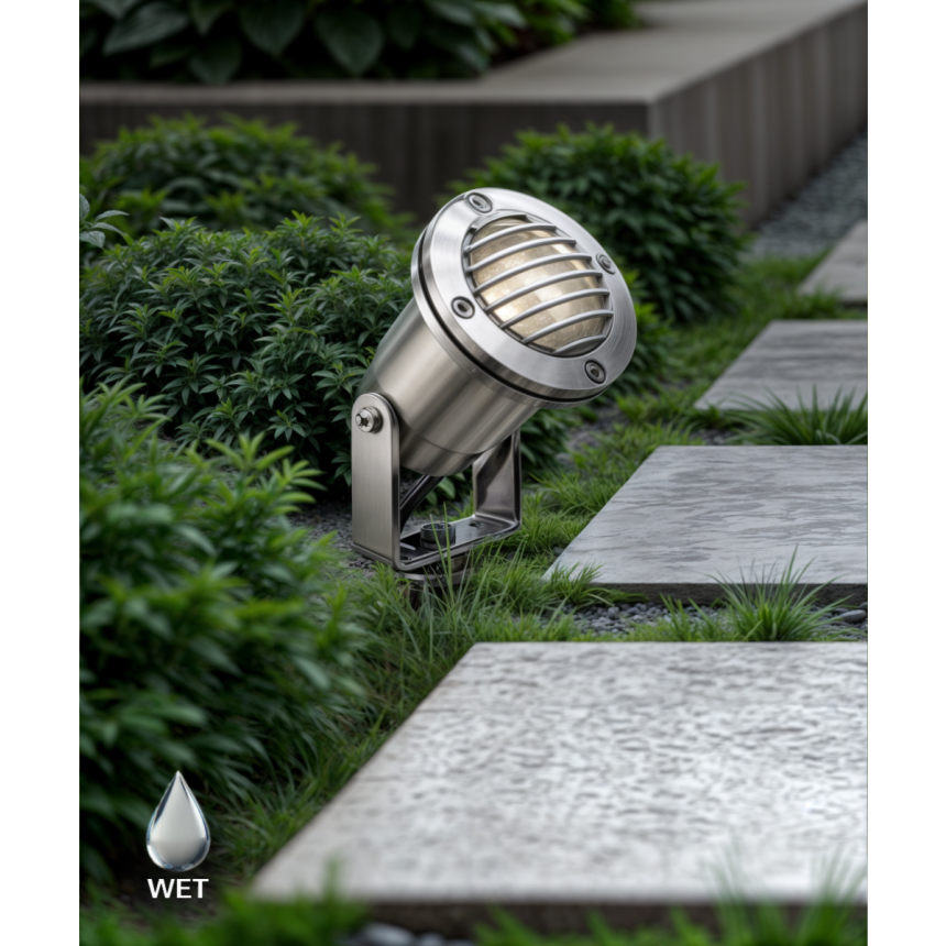 Low-Voltage LED Landscape Uplight with Grill Top Cover