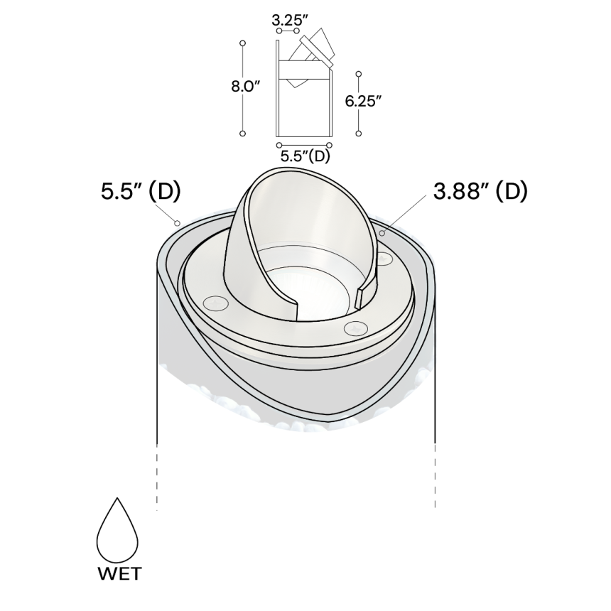 Alcon 9024 Low-Voltage 6-Inch Adjustable In-Ground LED Well Light
