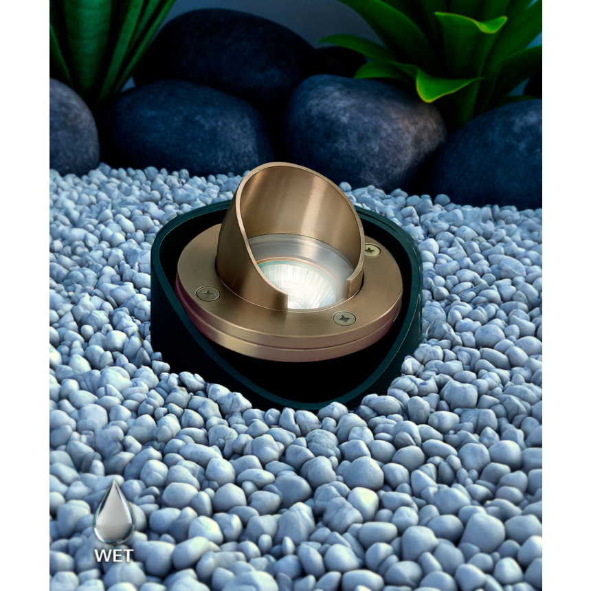 Alcon 9024 Low-Voltage 6-Inch Adjustable In-Ground LED Well Light shown in a aged bronze finish.