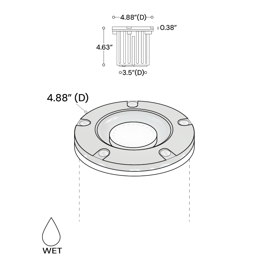 Alcon 9026-CB Low-Voltage 5-Inch Adjustable In-Ground LED Well Light