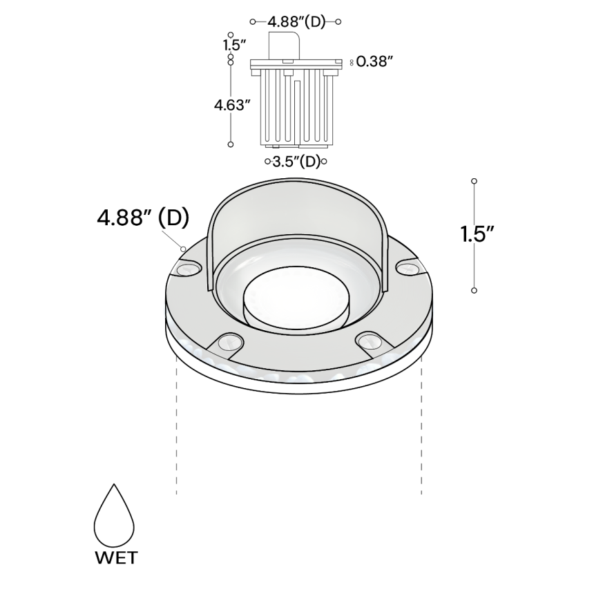 Alcon 9027-SS Low-Voltage 5-Inch Adjustable In-Ground LED Well Light