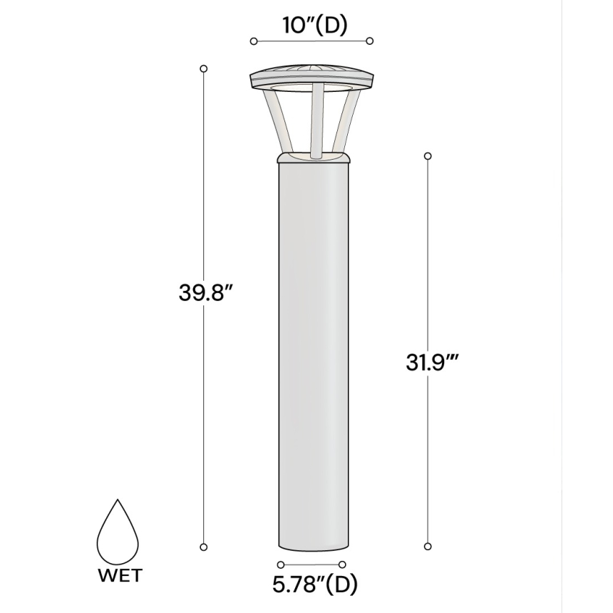40-Inch Tri-Arm Commercial LED Bollard Light