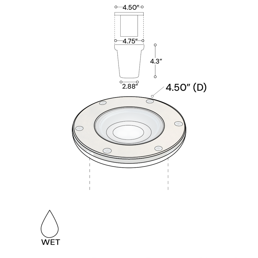 Alcon 9036 5-Inch Adjustable In-Ground LED Well Light