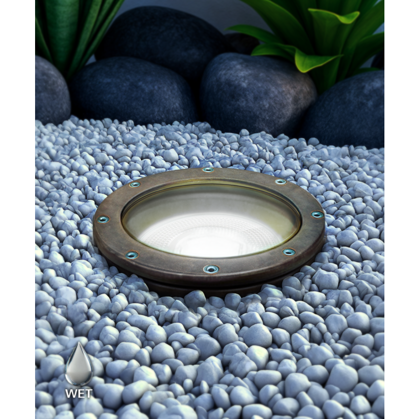 Alcon 9042 LED Well Light shown in a bronze finish