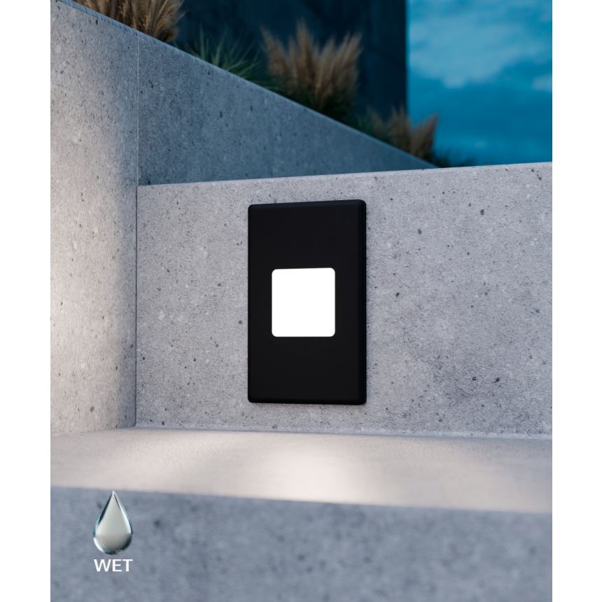  Alcon 9049 LED step light shown in a black finish.