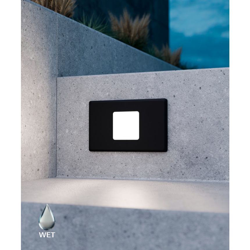 Alcon 9051 LED Step Light Horizontal shown in a black finish 
