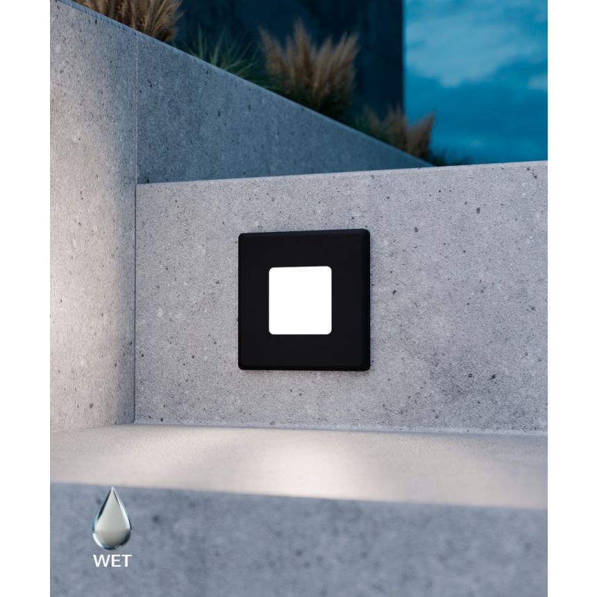 Alcon 9053 LED Square Step Light shown in a Black finish