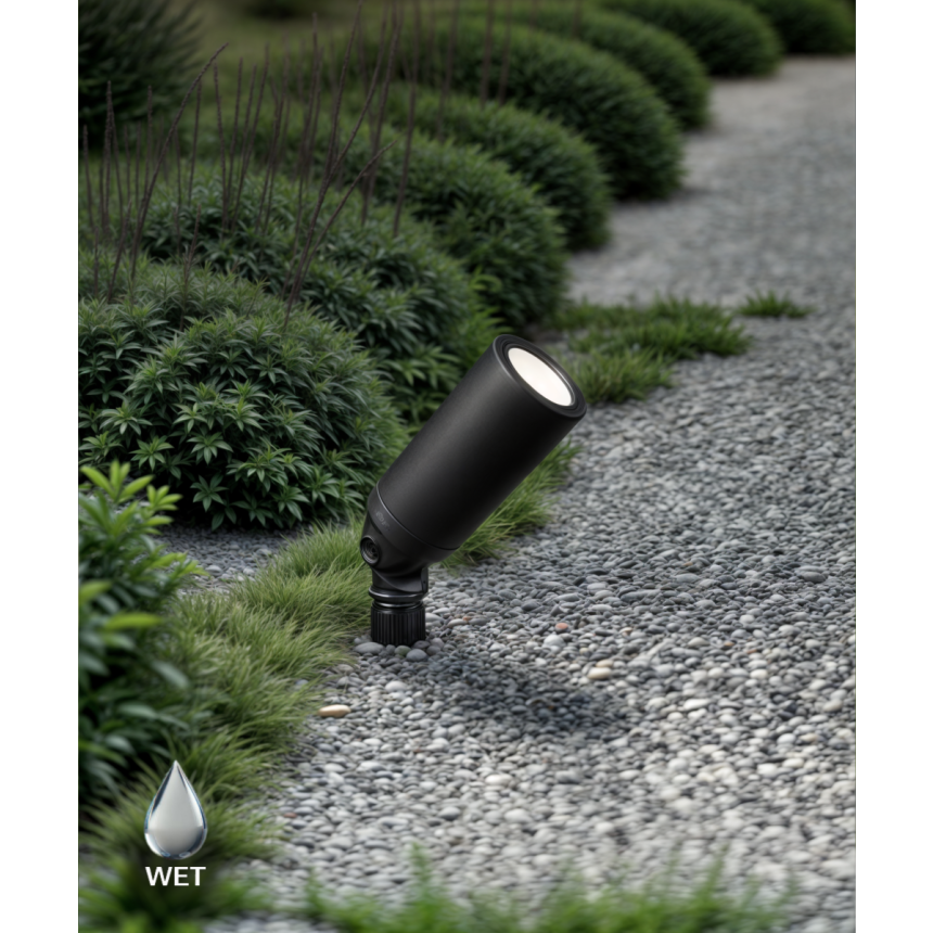 Solid Brass Landscape LED Uplight with Shroud