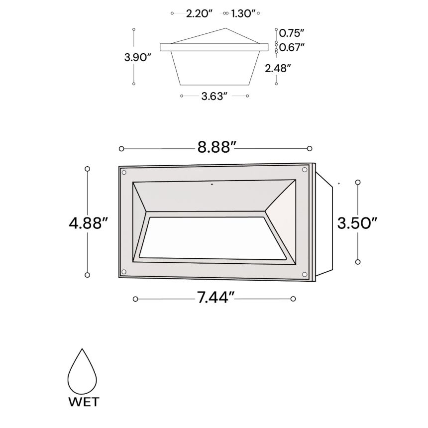 Recessed Wall-Mounted Hooded LED Step Light