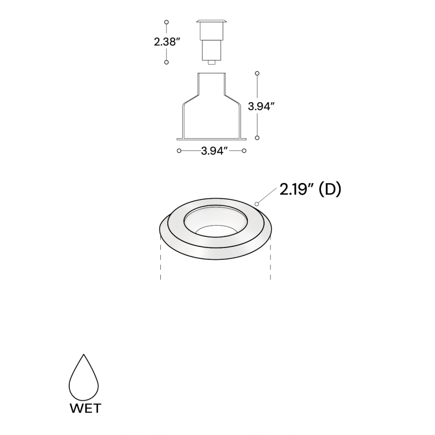 Alcon 9069 LED Well Light shown in a stainless steel finish