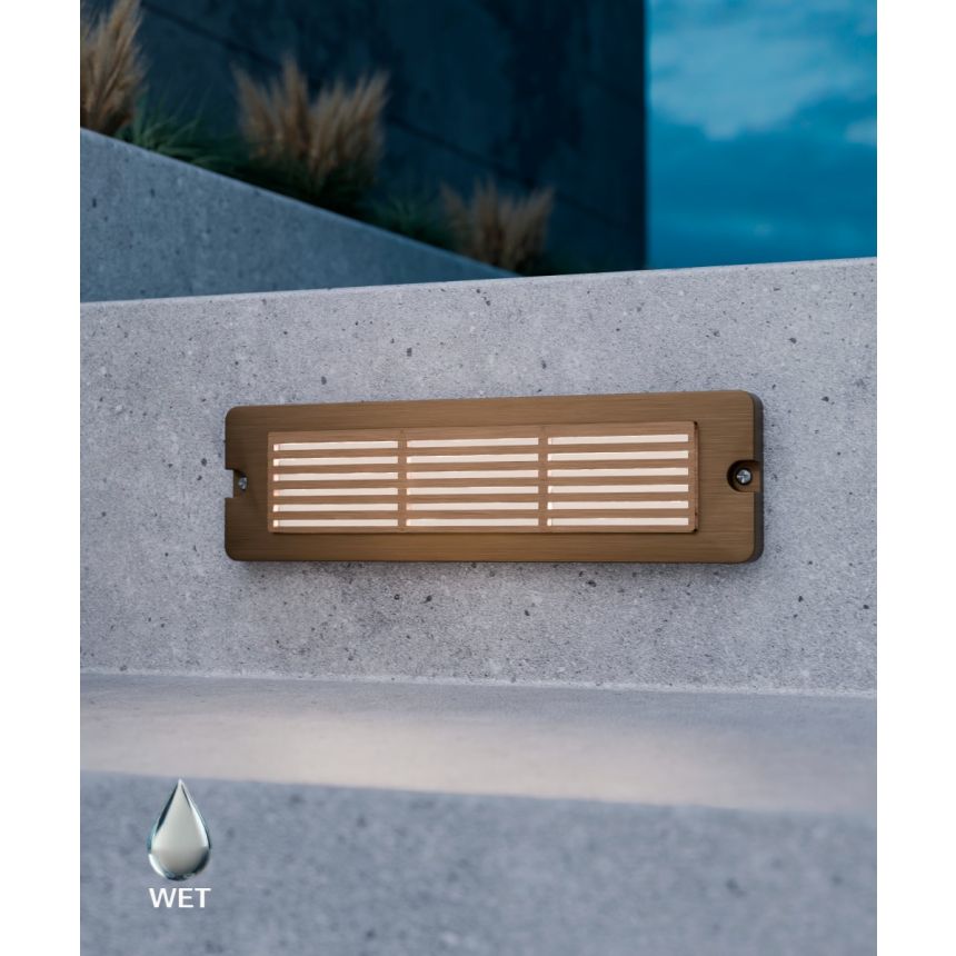 Alcon 9088 LED Step Light showed in cast brass finish