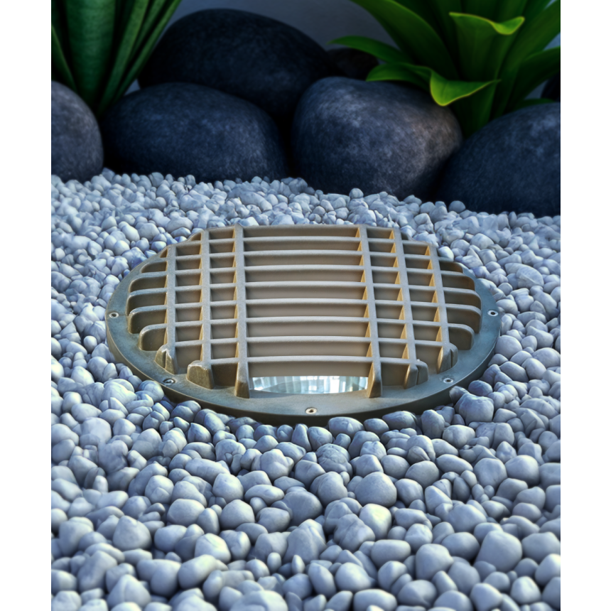 Alcon 9101 LED Well Light shown in a bronze finish