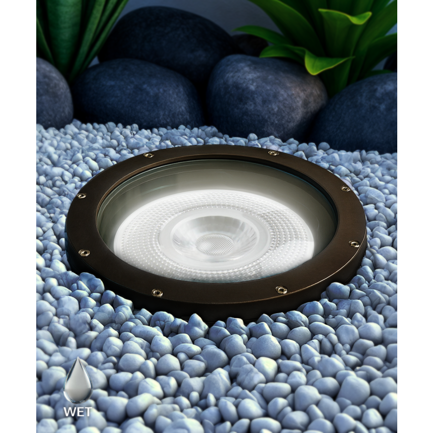 Alcon 9102 LED Well Light shown in a bronze finish