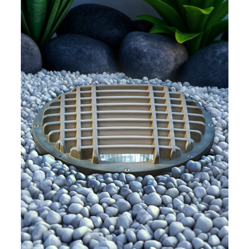 Alcon 9103 LED Well Light shown in a bronze finish