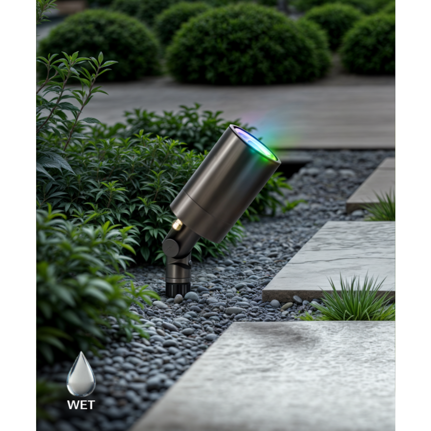 Alcon 9170 ground directional up light shown in a dark bronze finish.