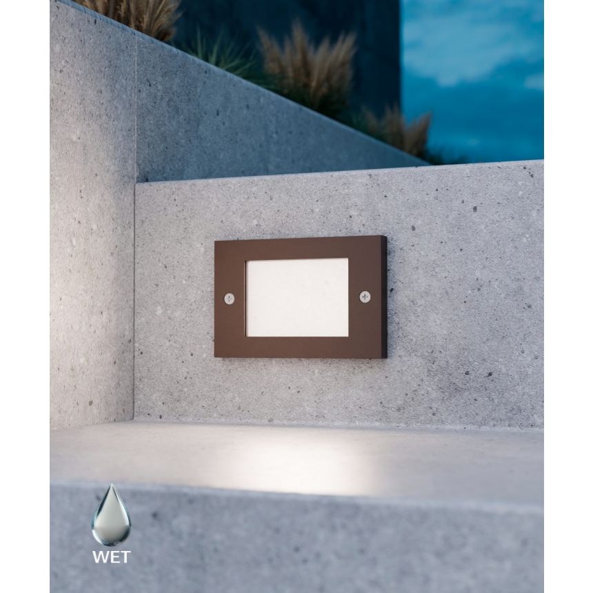 Alcon 9208 LED Rectangular Step Brick Light shown in a Bronze finish