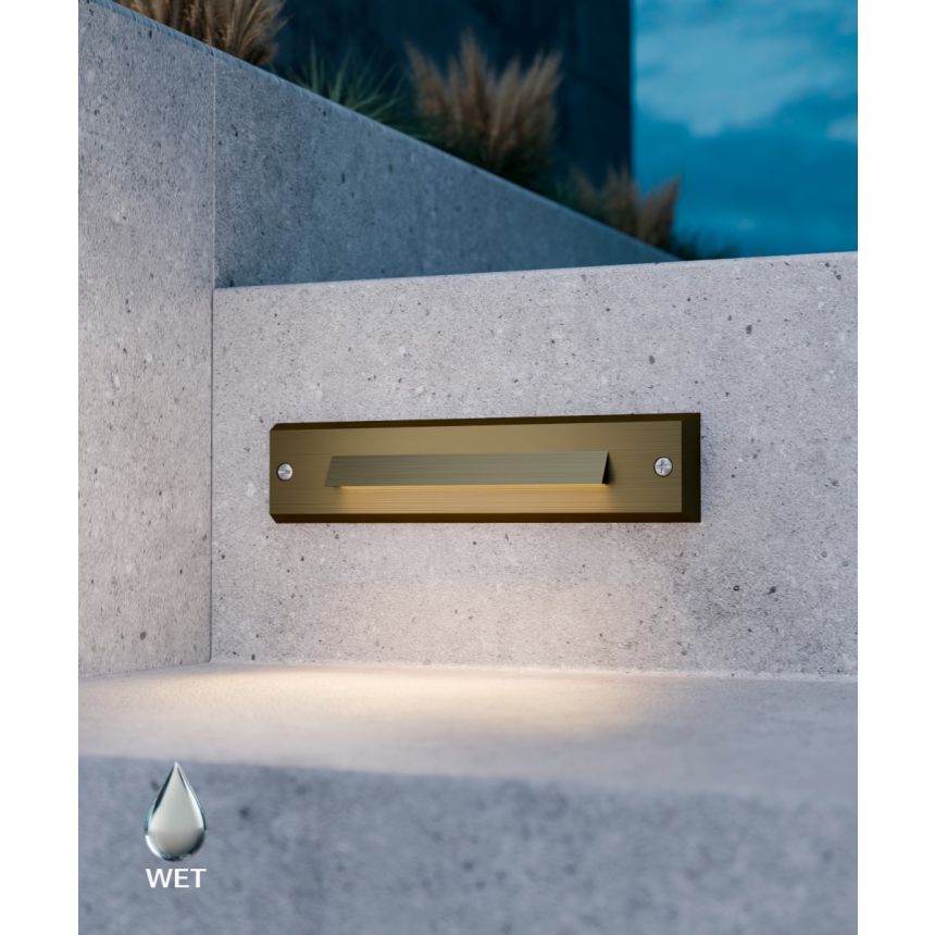 Alcon 9209 LED Linear Step Light shown in a Natural bronze finish