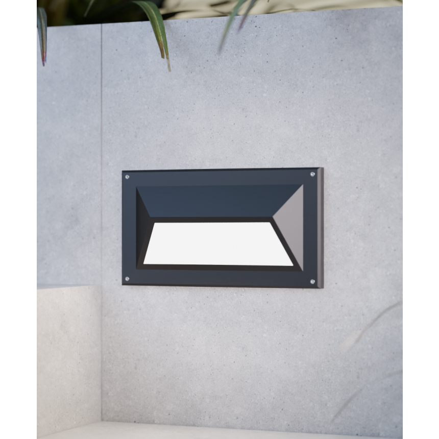 Recessed Wall-Mounted Hooded LED Step Light
