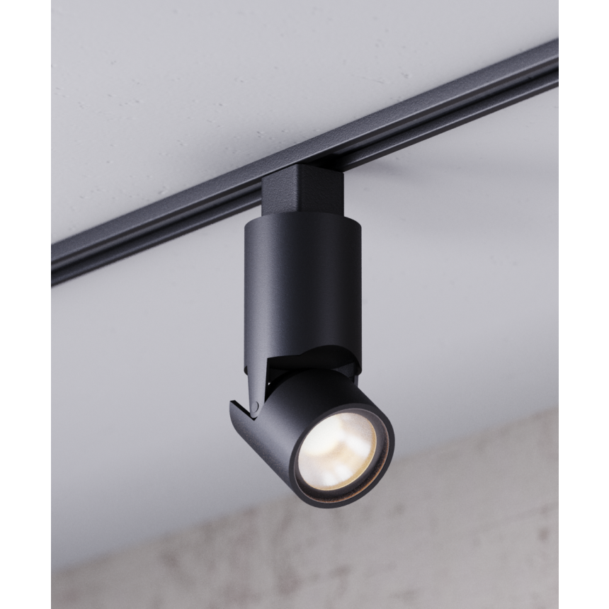 Alcon 13101-SM-T Multi-Sized Architectural LED Track Light Head shown in a Black finish.