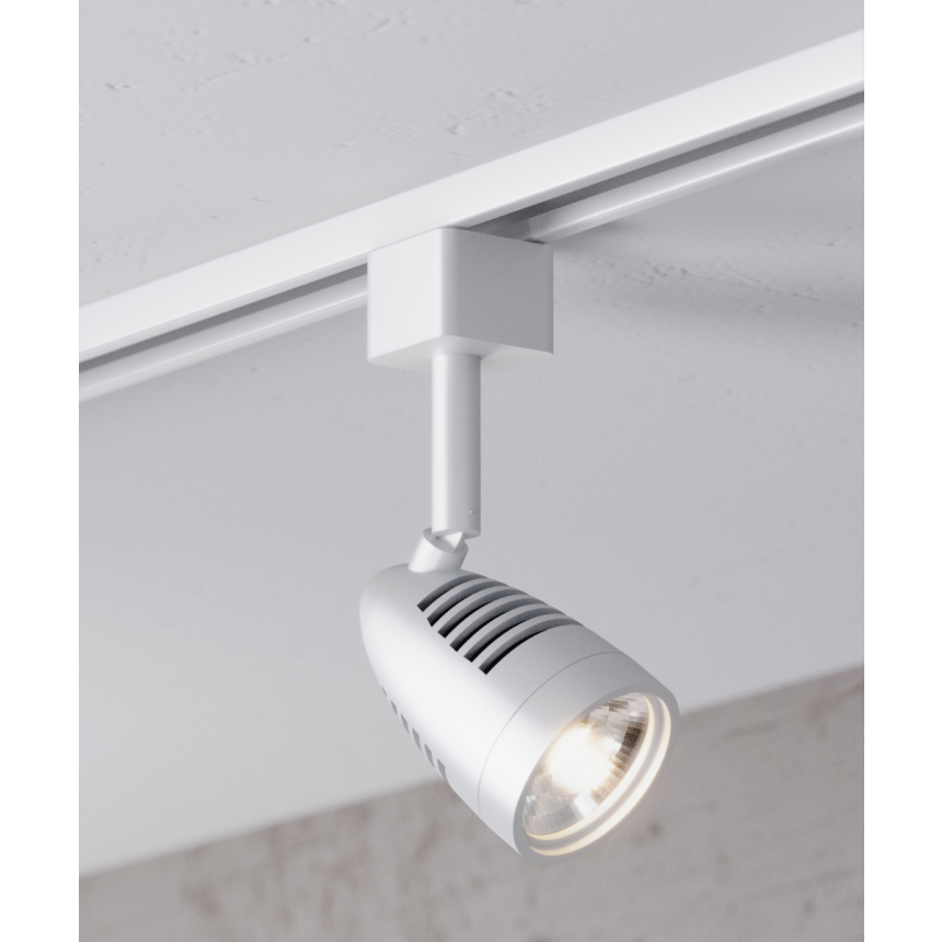 Alcon 13111 2-Inch Bullet Head Swivel LED Track Light shown in a White finish.